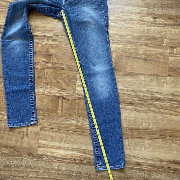 TRUE RELIGION 26 NWOT Skinny Gold Arrow Big T Low Rise Embroidered Y2K Jeans - Picture 14 of 16